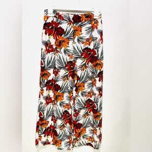 Haver and Blair Pants Linen Blend Wide Leg Floral Sumer Spring Wear Women’s S